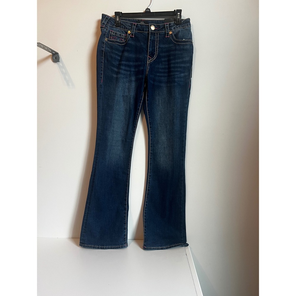 True Religion Becca Big T MR Bootcut Jeans Dark Humid Wash Women's Size 30 NWT‎